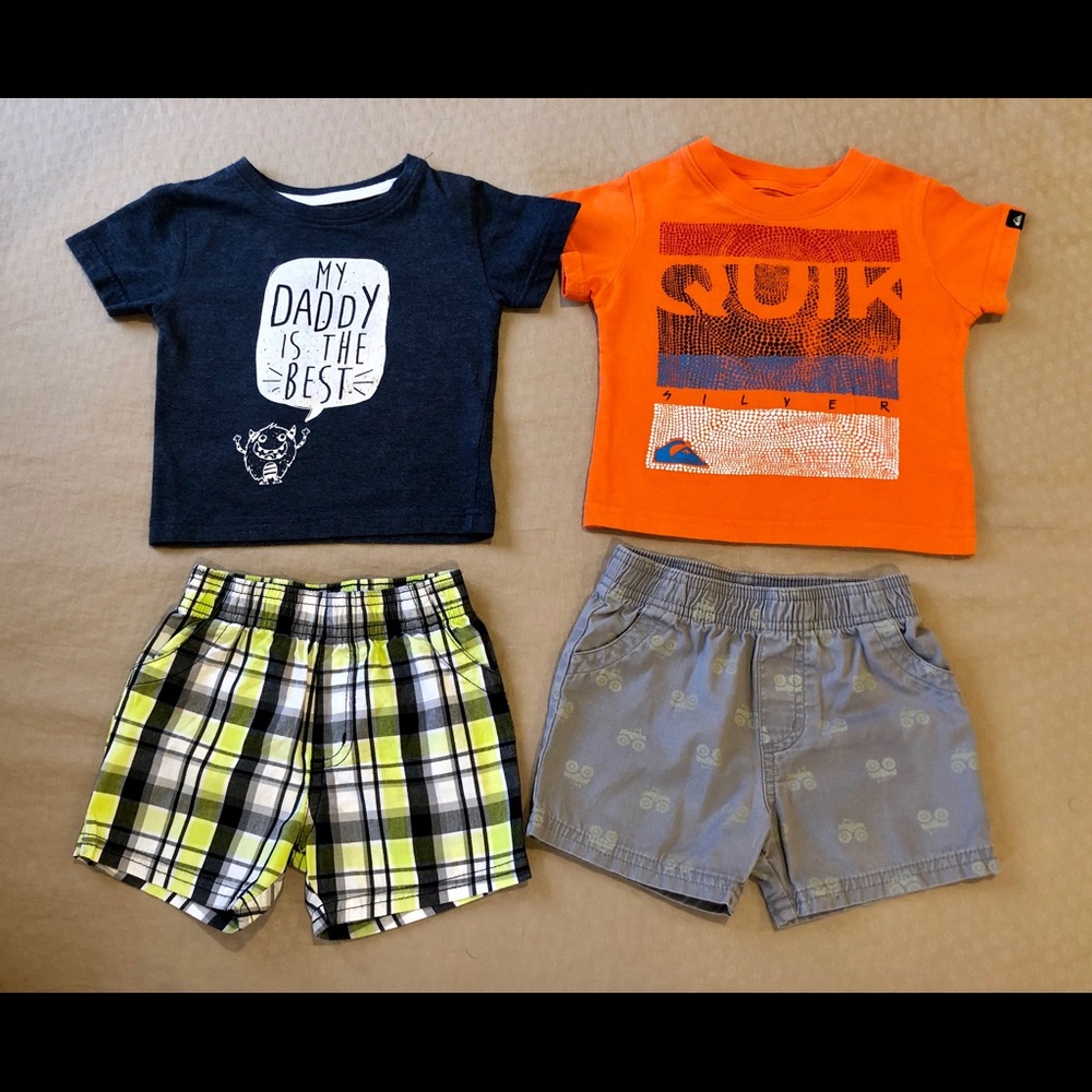 2 pairs T-shirts & shorts size 12M